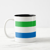 Sierra Leone Flag Tweekleurige Koffiemok (Links)