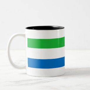 Sierra Leone Flag Tweekleurige Koffiemok