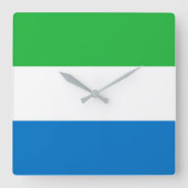 Sierra Leone Flag Vierkante Klok (Voorkant)