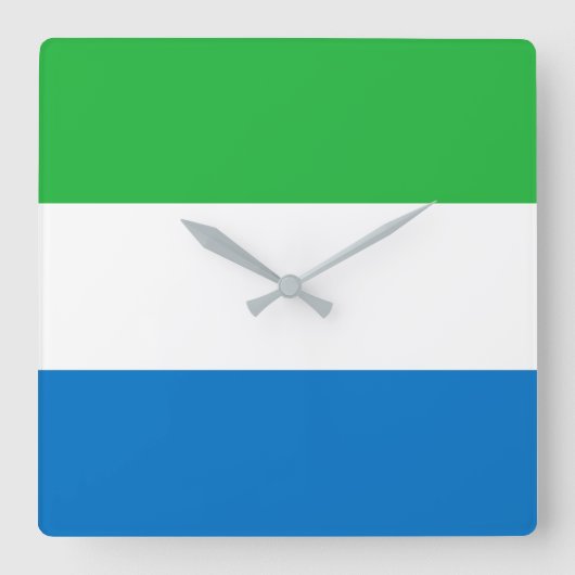 Sierra Leone Flag Vierkante Klok (Voorkant)