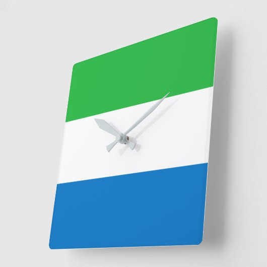 Sierra Leone Flag Vierkante Klok (Hoek)