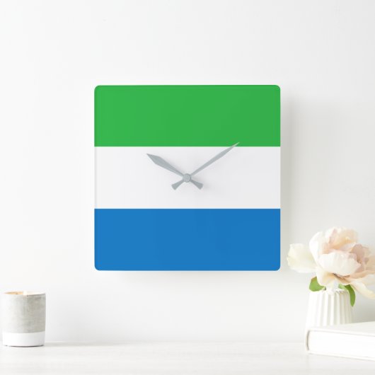 Sierra Leone Flag Vierkante Klok (Huis)
