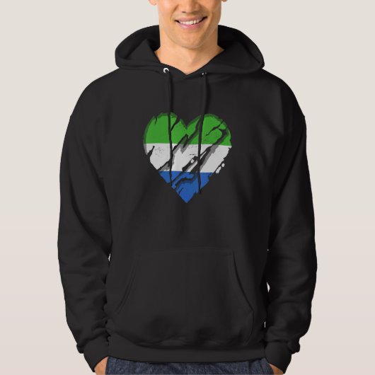 Sierra Leone Heart Sierra Leone Flag Pride 1 Hoodie (Voorkant)