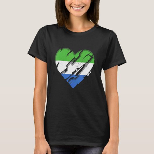 Sierra Leone Heart Sierra Leone Flag Pride 1 T-shirt (Voorkant)