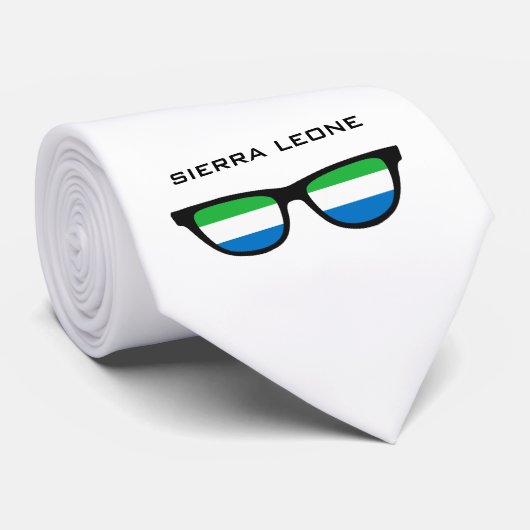Sierra Leone heeft aangepaste tekst en kleuren str Stropdas (Opgerold)