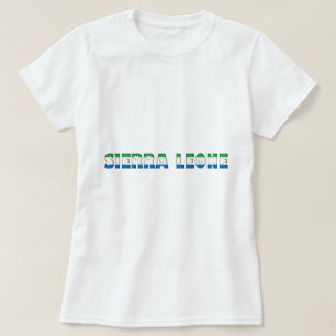 Sierra Leone hoort Typografie Landvlag Kleuren T-shirt