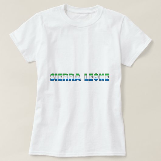 Sierra Leone hoort Typografie Landvlag Kleuren T-shirt (Design voorkant)