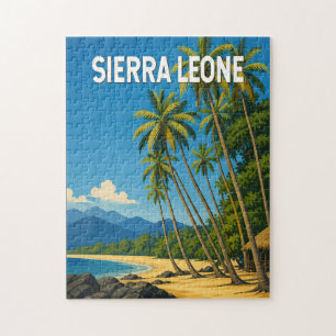 Sierra Leone Illustratie Reis Kunst Vintage Legpuzzel