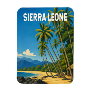 Sierra Leone Illustratie Reis Kunst Vintage Magneet