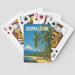 Sierra Leone Illustratie Reis Kunst Vintage Pokerkaarten