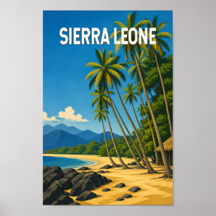 Sierra Leone Illustratie Reis Kunst Vintage Poster