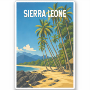 Sierra Leone Illustratie Reis Kunst Vintage Sticker
