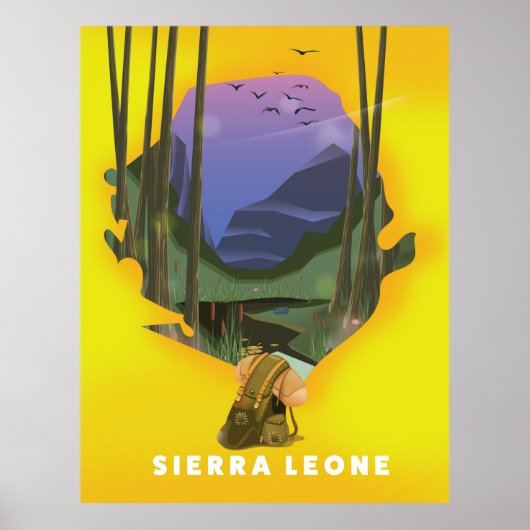 sierra leone illustreerde kaartreisposter poster (Voorkant)