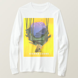 sierra leone illustreerde kaartreisposter t-shirt