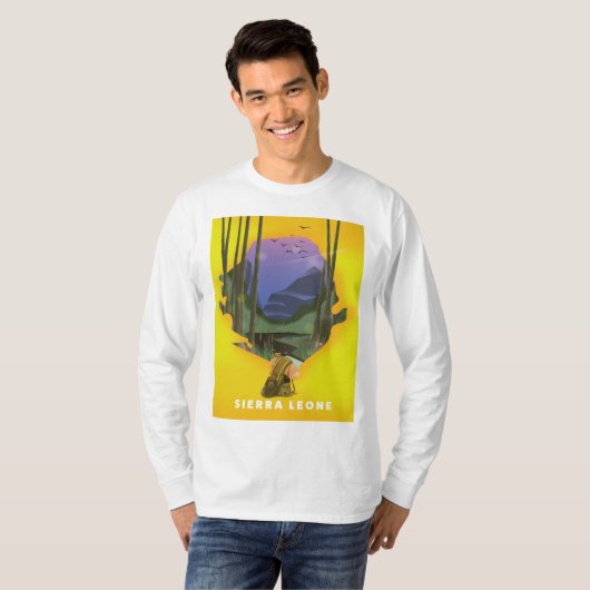 sierra leone illustreerde kaartreisposter t-shirt (Voorkant volledig)