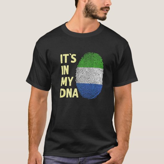 Sierra Leone in mijn Dna Sierra Leone vlag T-shirt (Voorkant)