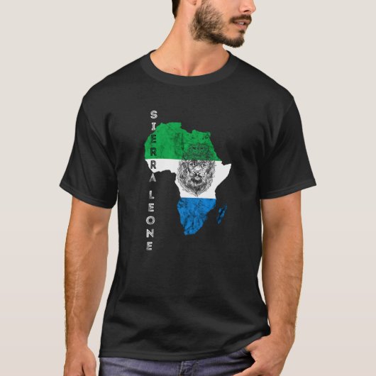Sierra Leone Kaart Vlag van Sierra Leone T-shirt (Voorkant)