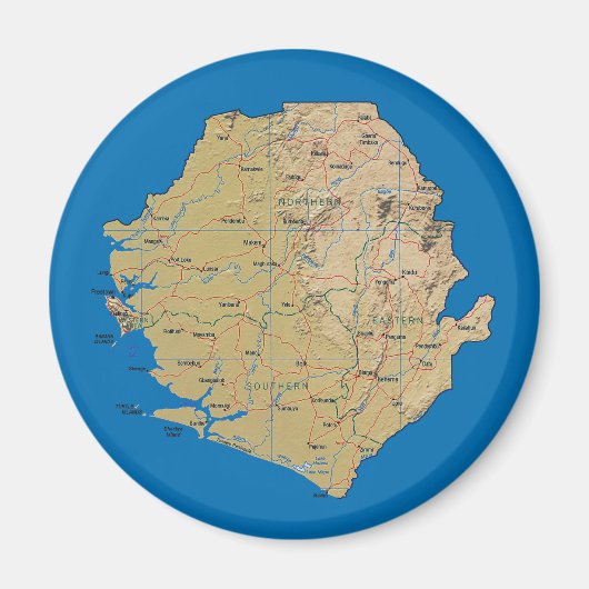 Sierra Leone Kaartmagneet Magneet (Voorkant)