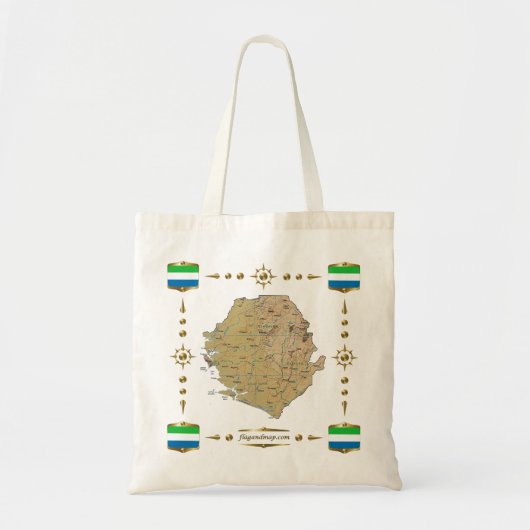 Sierra Leone Map + Flags Bag Tote Bag (Voorkant)