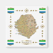 Sierra Leone Map + Flags Magnet (Voorkant)