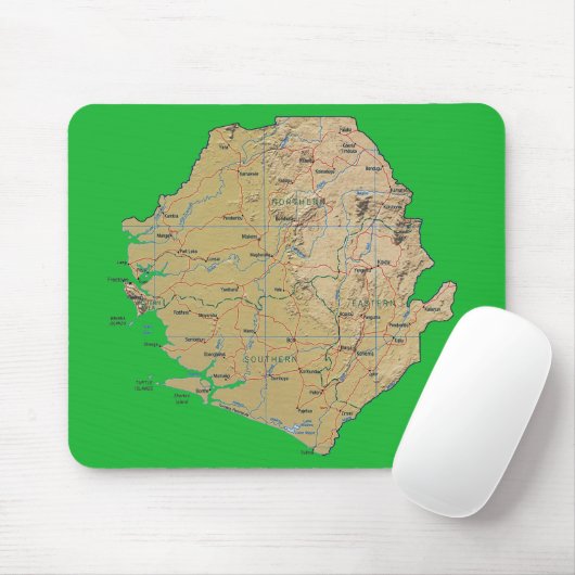 Sierra Leone Map Mousepad Muismat (Met muis)