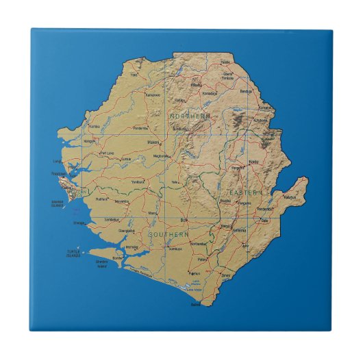Sierra Leone Map Tile Tegeltje (Voorkant)