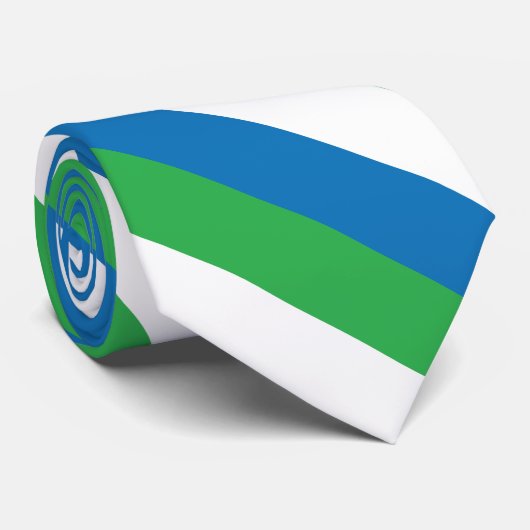 Sierra Leone Plain Flag Stropdas (Opgerold)