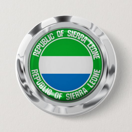 Sierra Leone Round Emblem Ronde Button 7,6 Cm (Voorkant)