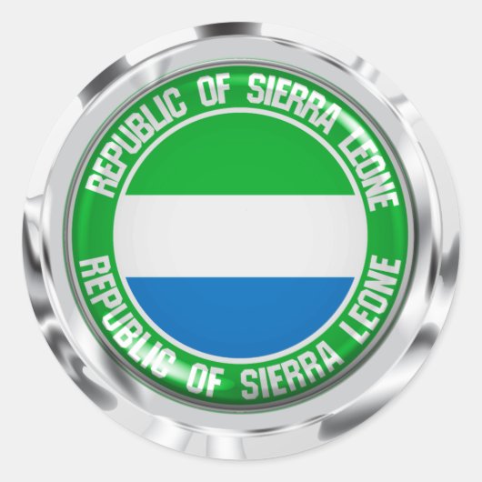 Sierra Leone Round Emblem Ronde Sticker (Voorkant)