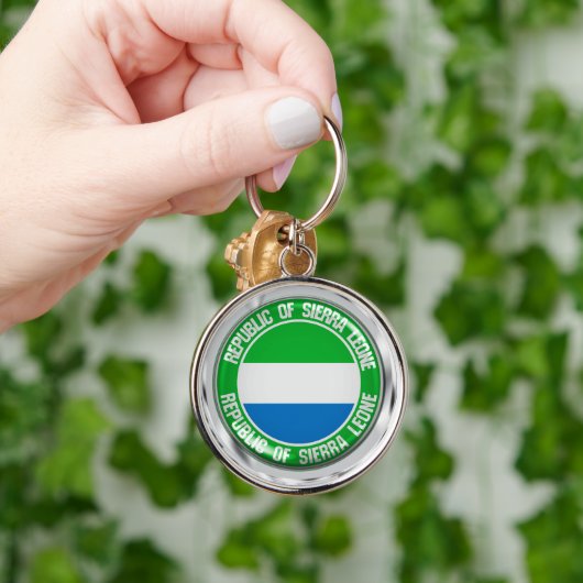 Sierra Leone Round Emblem Sleutelhanger (Hand)