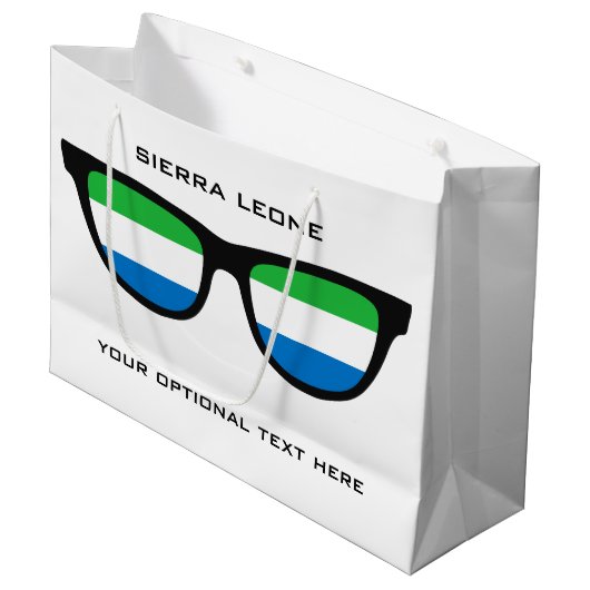 Sierra Leone Shades aangepaste tekst en cadeautas  (Voorkant Gekanteld)