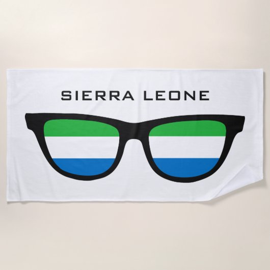 SIERRA LEONE Shades aangepaste tekst strand handdo Strandlaken (Voorkant)