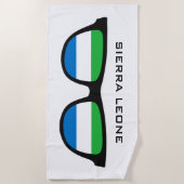 SIERRA LEONE Shades aangepaste tekst strand handdo Strandlaken (Voorkant)