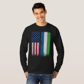 Sierra Leone Sierra Leonean American Flags Proud U T-shirt (Voorkant volledig)