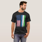 Sierra Leone Sierra Leonean American Flags Proud U T-shirt (Voorkant volledig)
