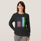 Sierra Leone Sierra Leonean American Flags Proud U T-shirt (Voorkant volledig)