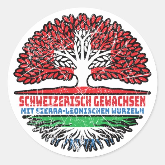 Sierra Leone Sierra-leonisch Schweizer Schweiz Ronde Sticker (Voorkant)