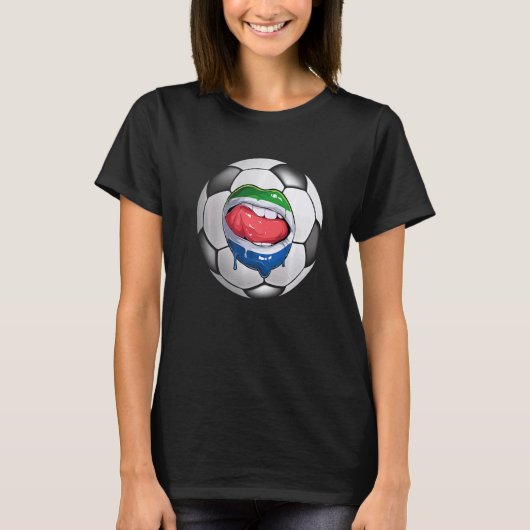 Sierra Leone Soccer Fan Sierra Leone Flag Mouth T-shirt (Voorkant)