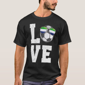 Sierra Leone Soccer Love Sierra Leone Fan Flag T-shirt
