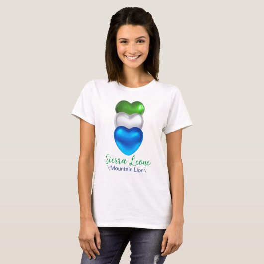 Sierra Leone Three Heart Flag T-shirt (Voorkant volledig)