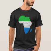 Sierra Leone vlag Africa Continent Silhouette Sier T-shirt (Voorkant)