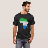 Sierra Leone vlag Africa Continent Silhouette Sier T-shirt (Voorkant volledig)