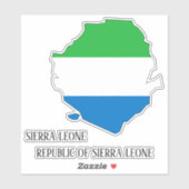 Sierra Leone Vlag Charmante Patriottische Kaart Sticker (Vel)