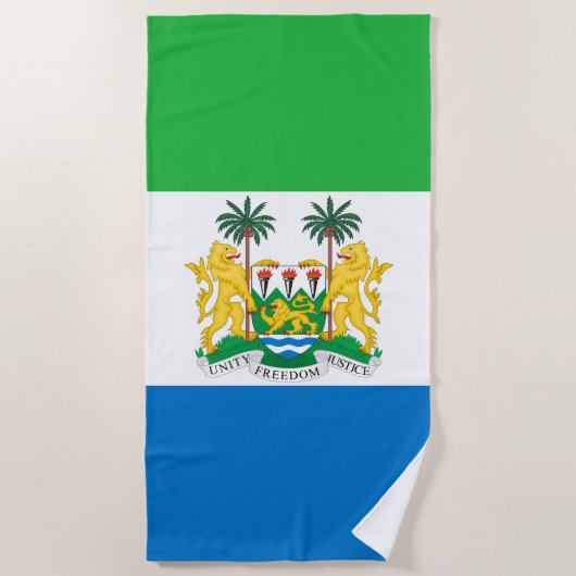Sierra Leone Vlag & Emblem Strandlaken (Voorkant)