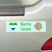 Sierra Leone Vlag Hart + Landkaart Bumpersticker (Op auto)