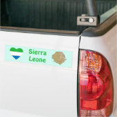 Sierra Leone Vlag Hart + Landkaart Bumpersticker (Op Truck)
