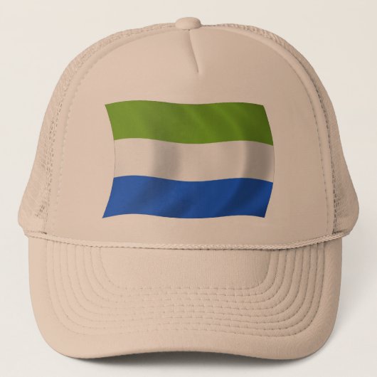 Sierra Leone Vlag Hoed Trucker Pet (Voorkant)