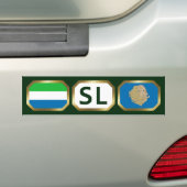 Sierra Leone Vlag Kaart Code Bumpersticker (Op auto)