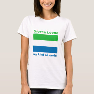 Sierra Leone Vlag + Kaart + Tekst T-Shirt