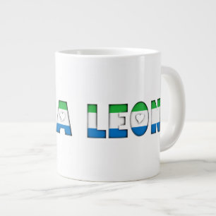 Sierra Leone Vlag Kleuren Typografie Patroon Harte Grote Koffiekop
